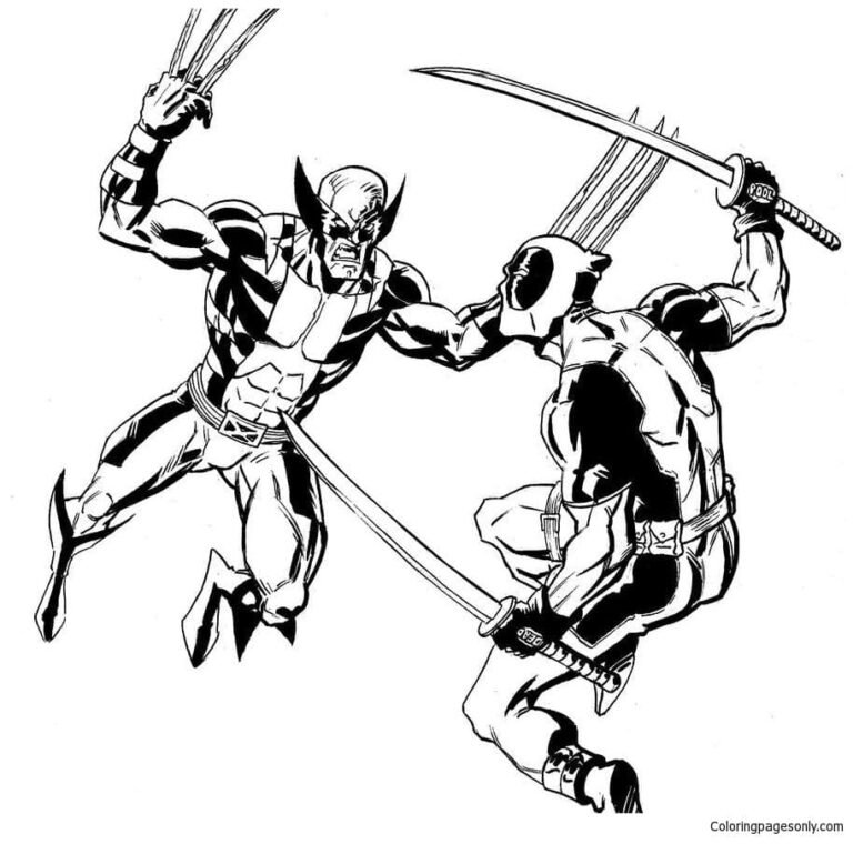 Deadpool Coloring Pages Printable for Free Download