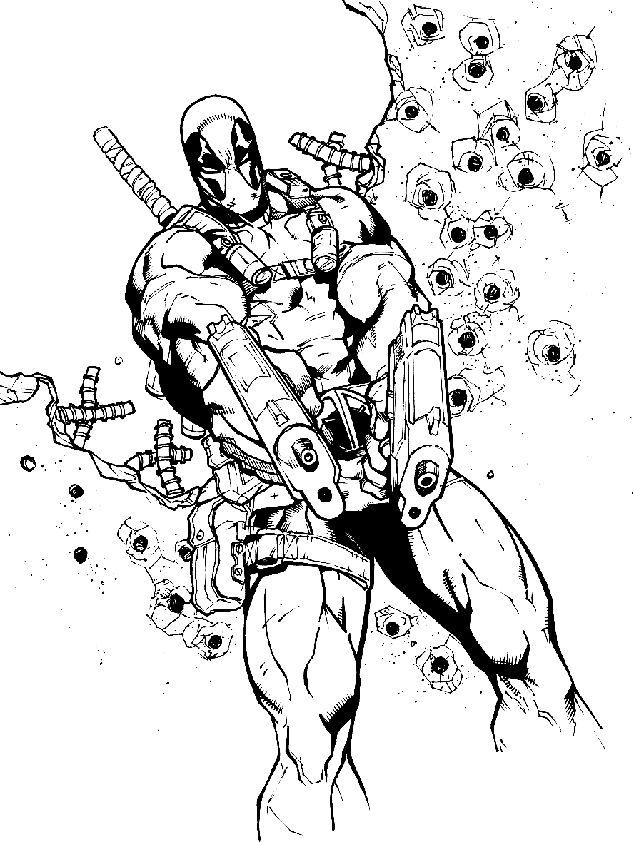 Deadpool Coloring Pages Printable for Free Download