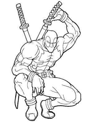 Deadpool Coloring Pages Printable for Free Download