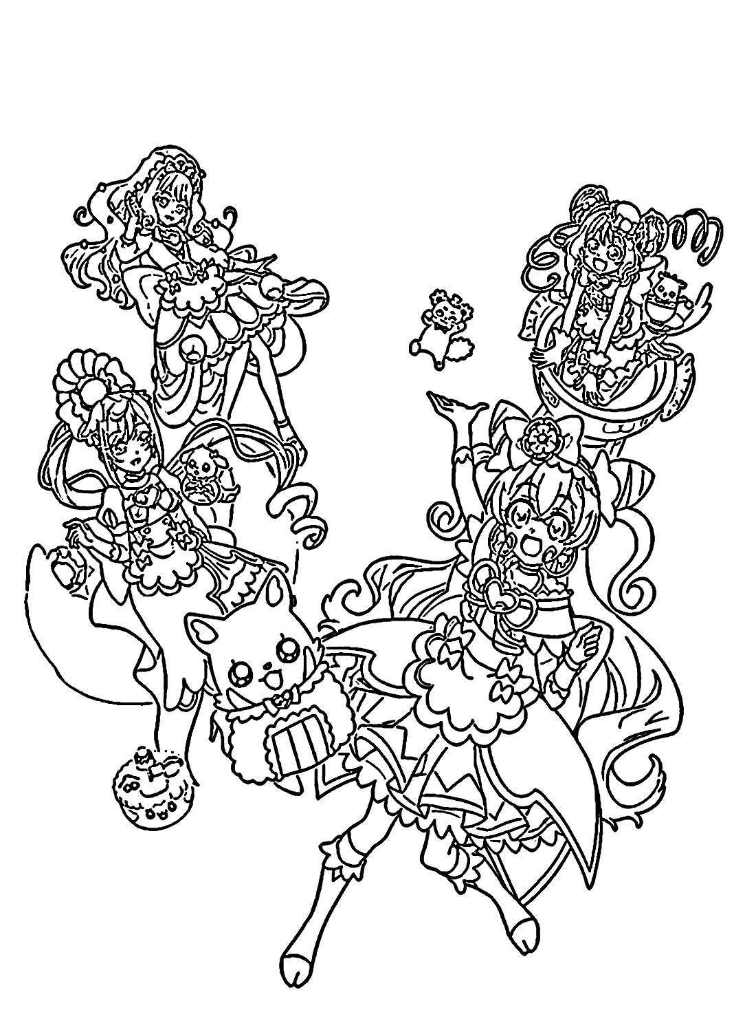 Delicious Party Pretty Cure Coloring Pages Printable for Free Download