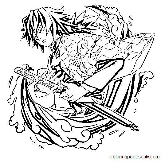 Giyu Tomioka Coloring Pages Printable For Free Download