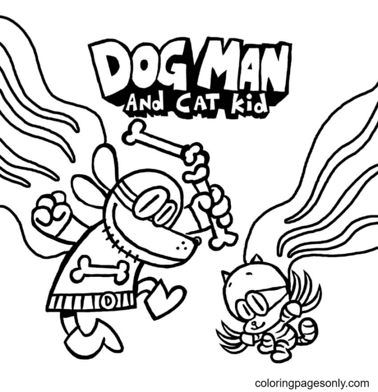 Dog Man Coloring Pages Printable for Free Download