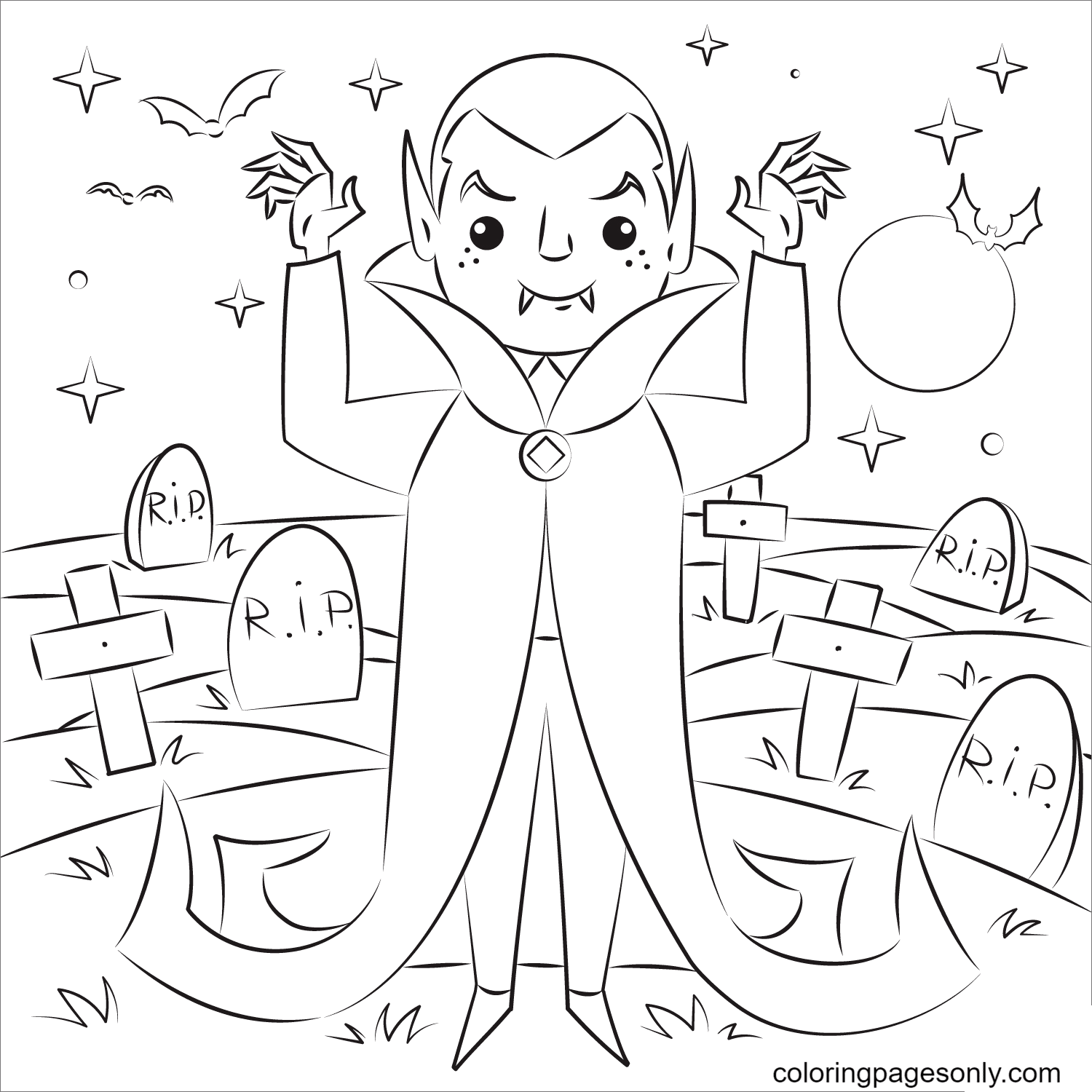 Vampire Coloring Pages Printable for Free Download