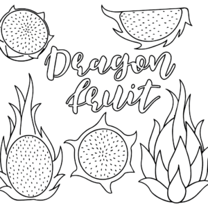 Dragon fruit coloring pages