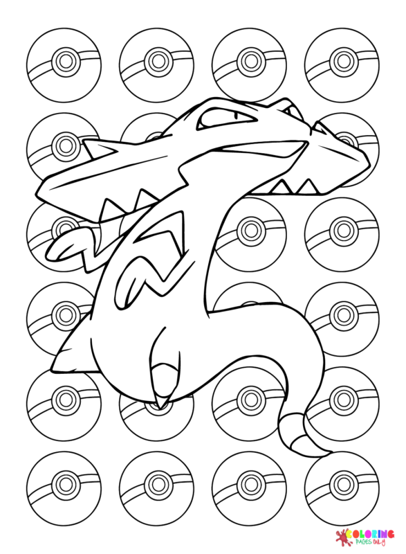 drakloak coloring page in black and white pokemon