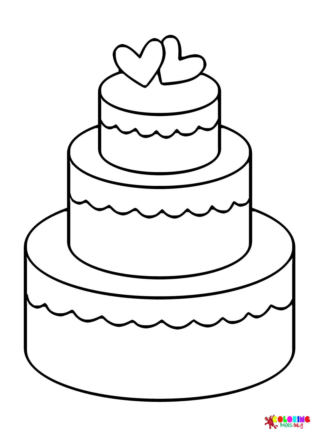 Drawing of Birthday Cake coloring page - Download, Print or Color Online  for Free
