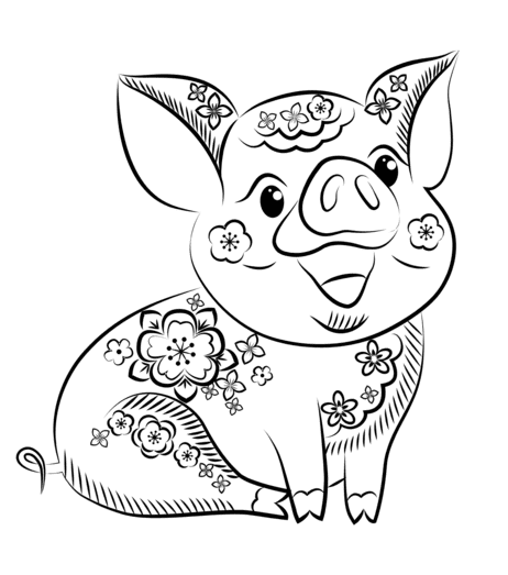 Free Printable Pig Coloring Pages for Kids and Adults