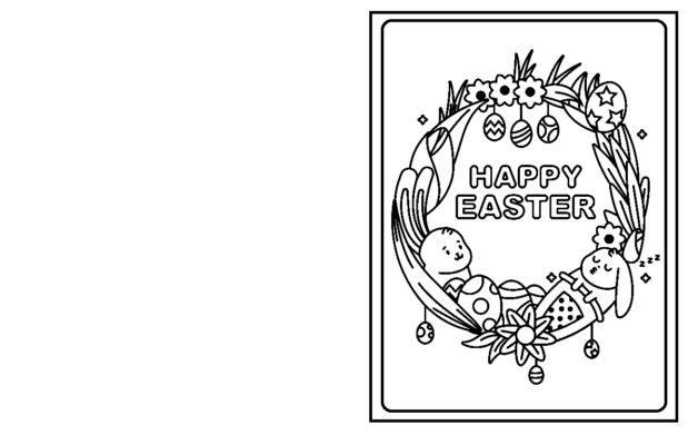 Easter Card Coloring Pages Printable for Free Download