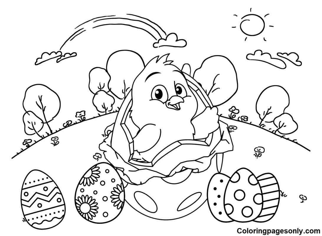 Easter Chick Coloring Pages Printable for Free Download