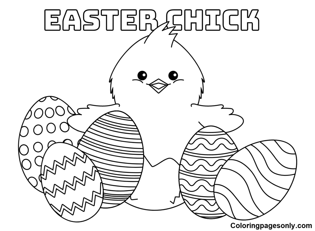 Easter Chick Coloring Pages Printable for Free Download