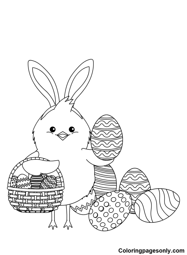 Easter Chick Coloring Pages Printable for Free Download