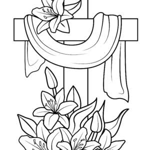 Easter Cross Coloring Pages Printable for Free Download