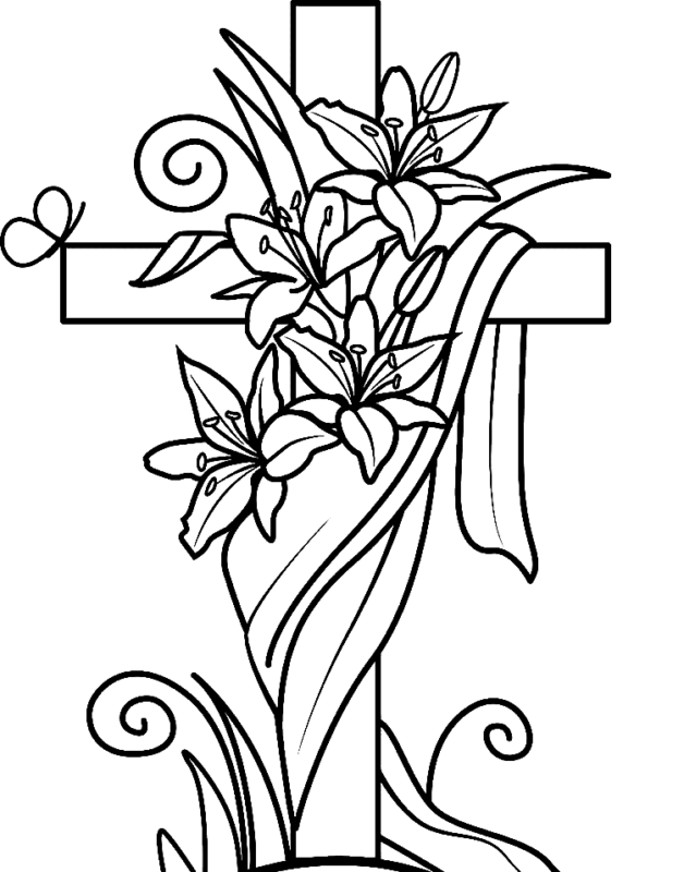 Easter Cross Coloring Pages Printable for Free Download