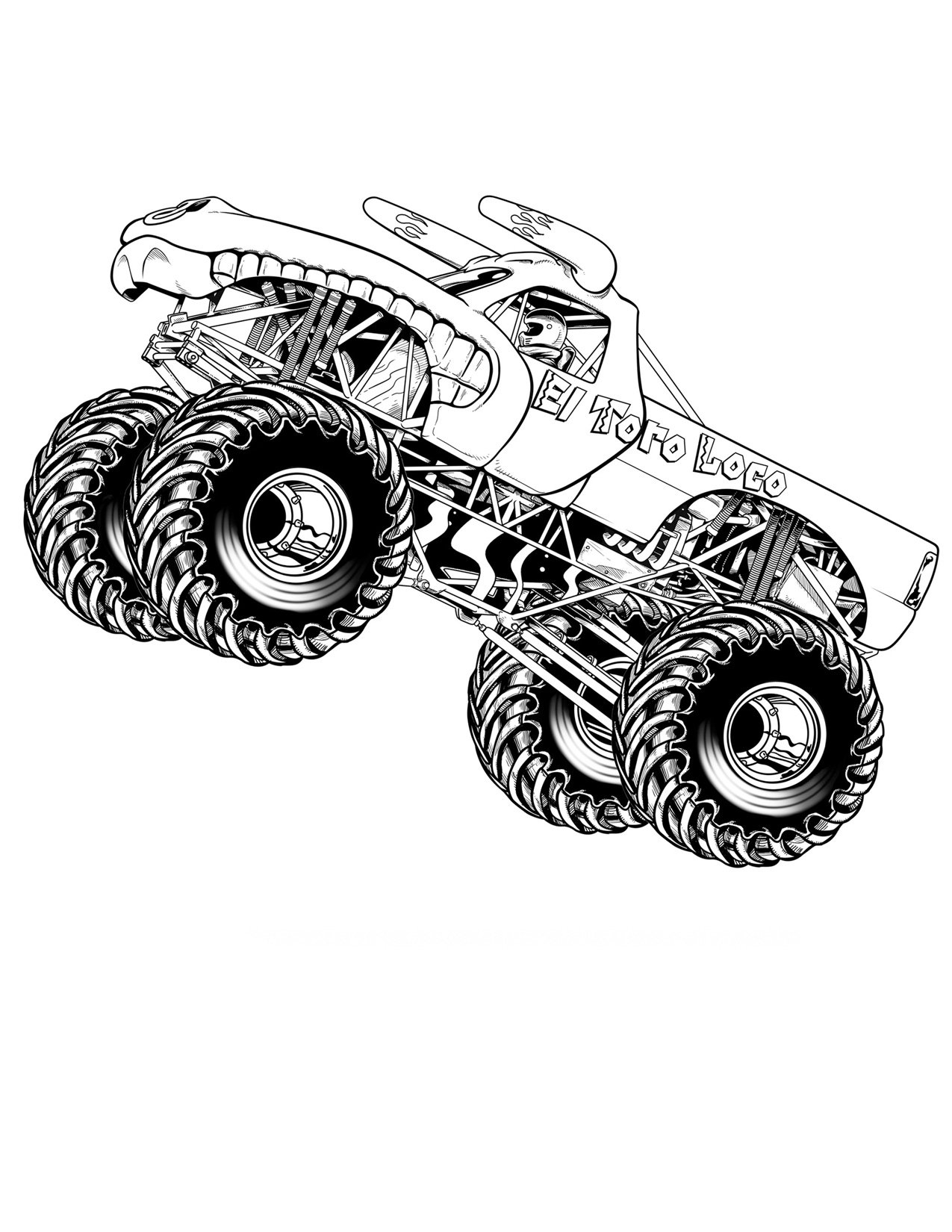 Free Monster Truck Coloring Pages for Kids - Happy Toddler Playtime