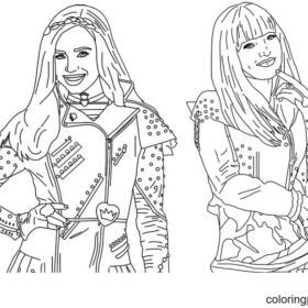 Mal and Evie Coloring Pages Printable for Free Download