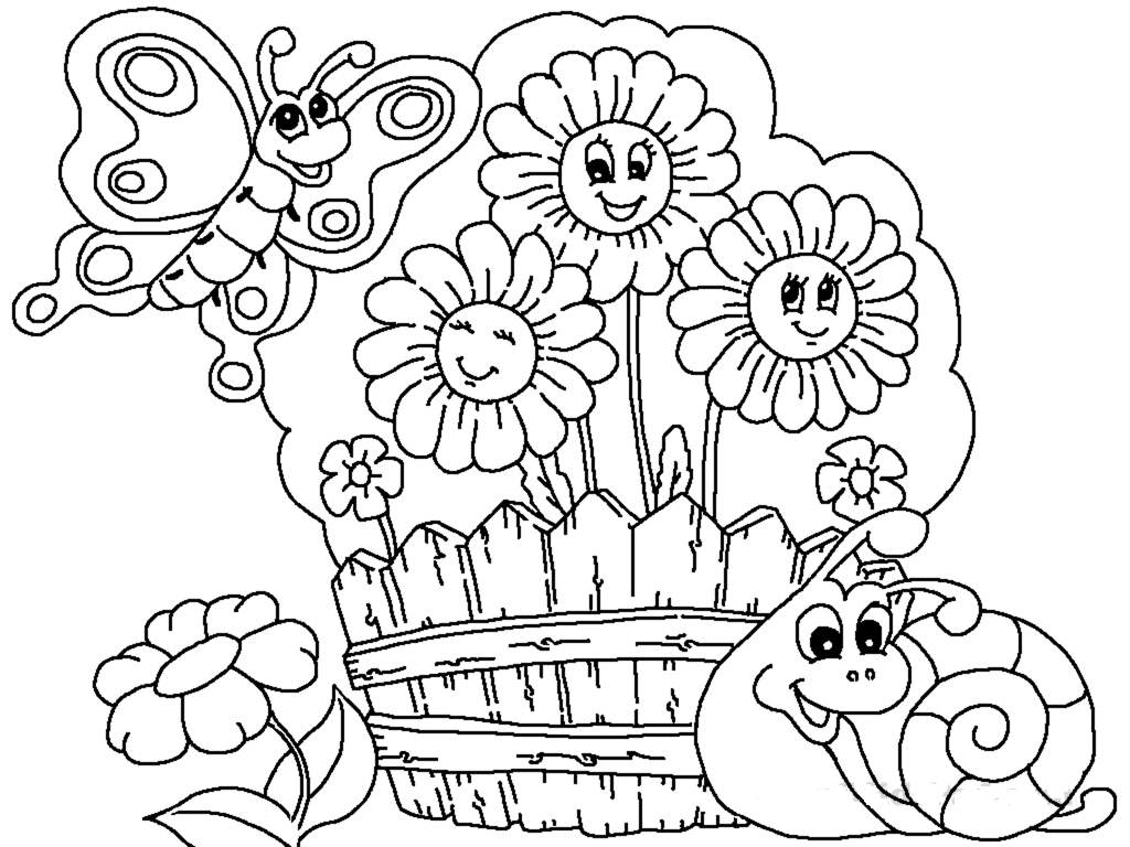 garden coloring pages for preschool