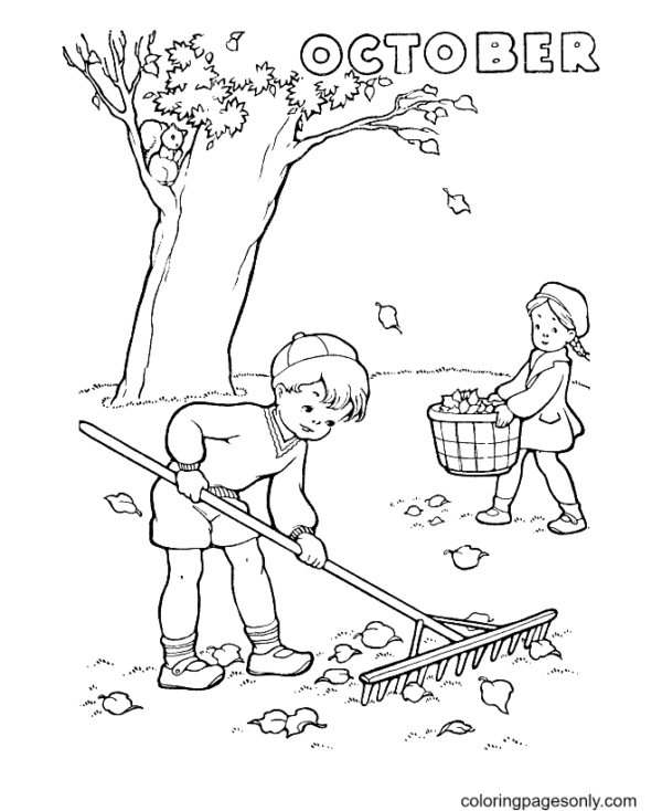 October Coloring Pages Printable for Free Download