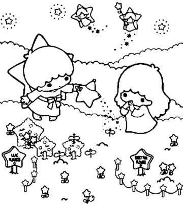 Little Twin Stars Coloring Pages Printable for Free Download