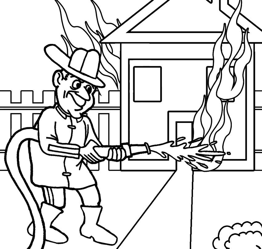 house on fire coloring pages