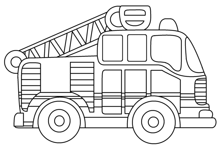 Fire Truck Coloring Pages Printable for Free Download