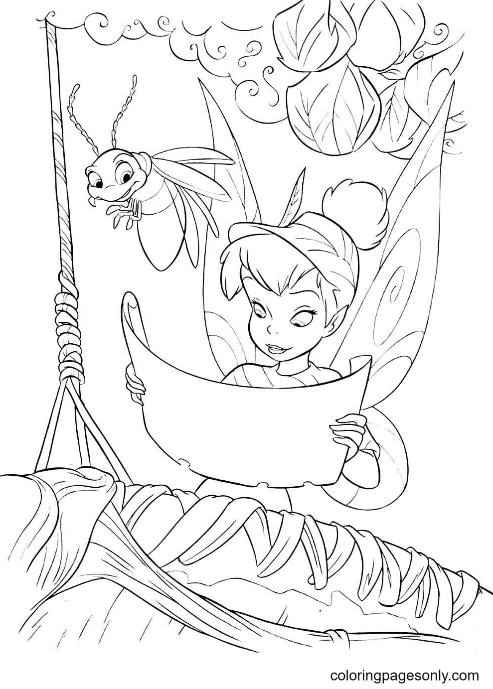 tinkerbell halloween coloring pages