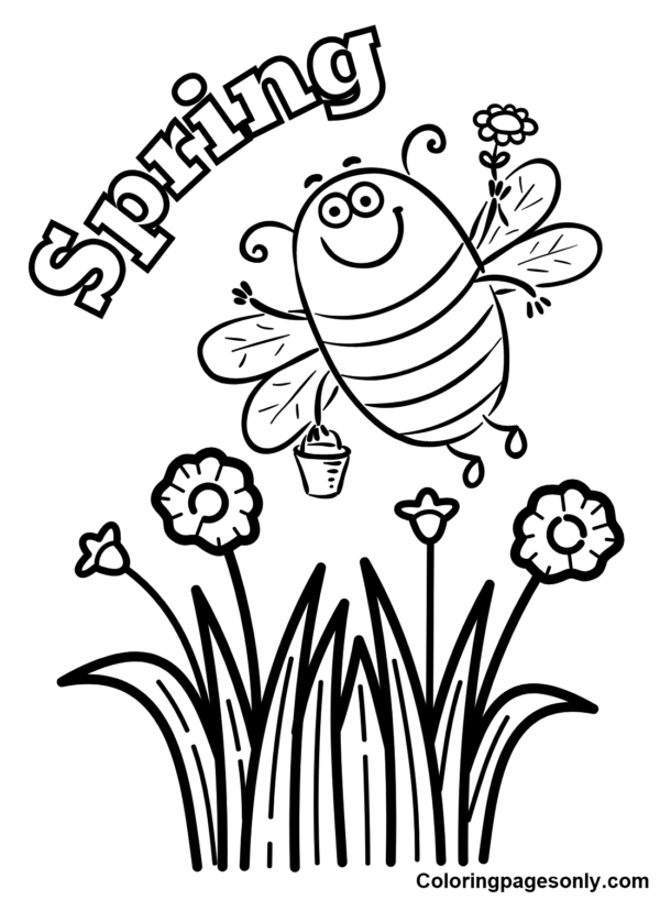 First Day of Spring Coloring Pages Printable for Free Download