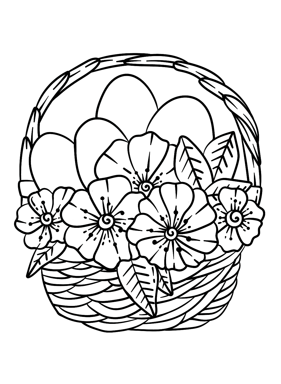 Flower Basket Coloring Pages