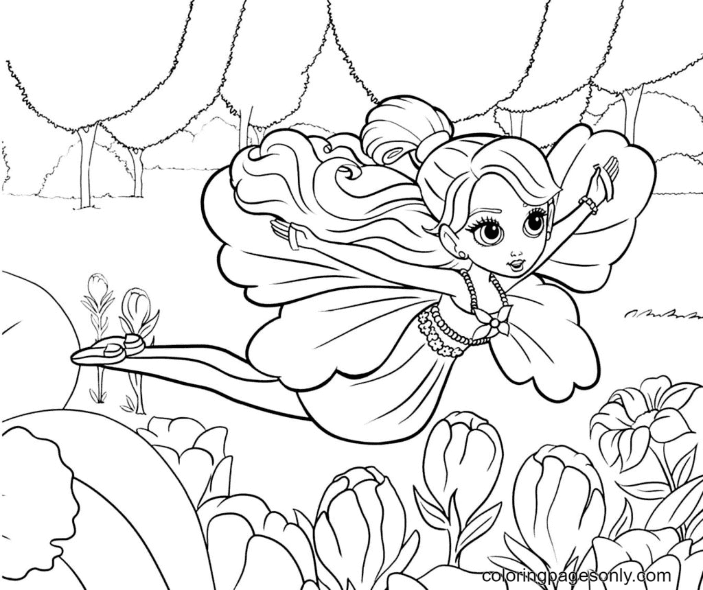 flying fairies coloring pages