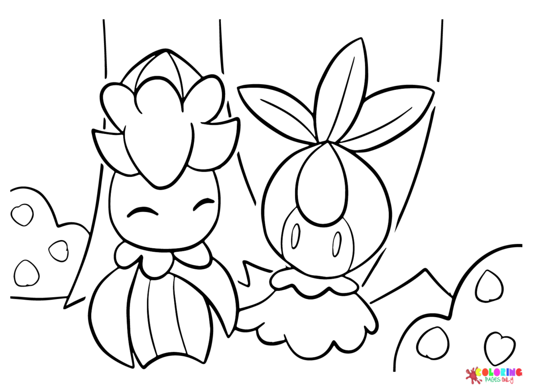 fomantis coloring pages for kids pokemon