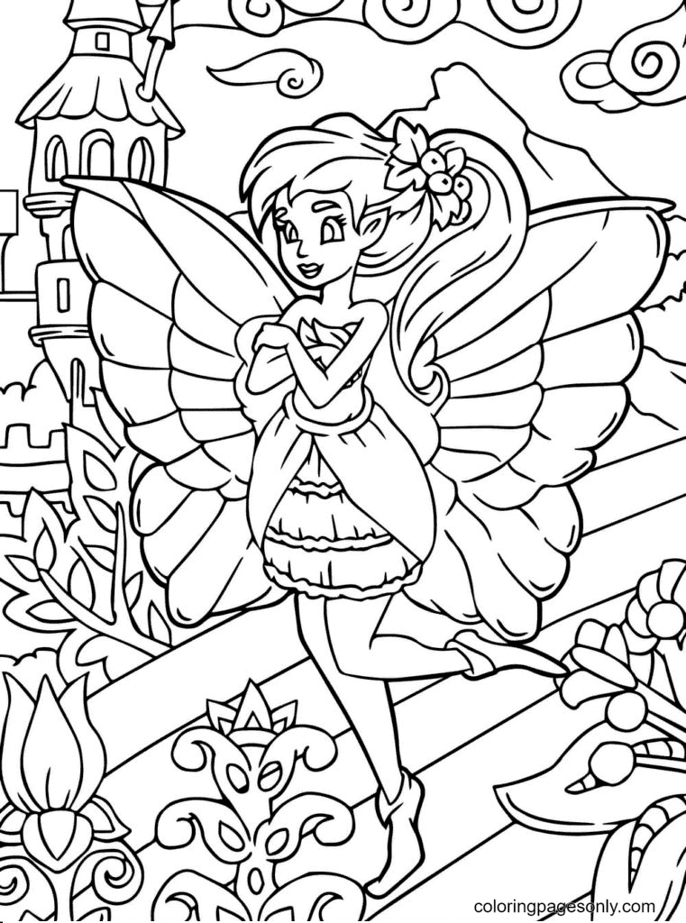 tinkerbell water fairy coloring pages