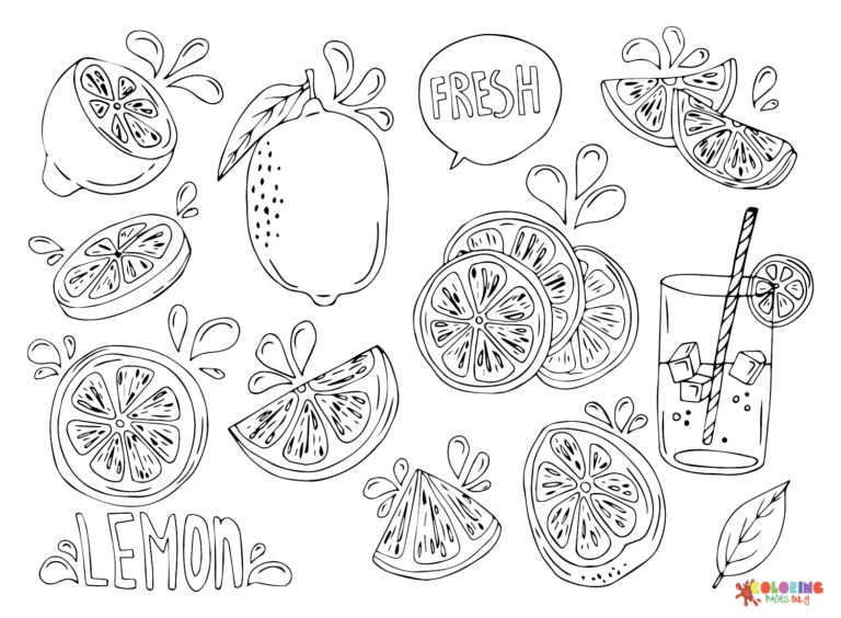 Citrus-Fruits Coloring Pages Printable for Free Download