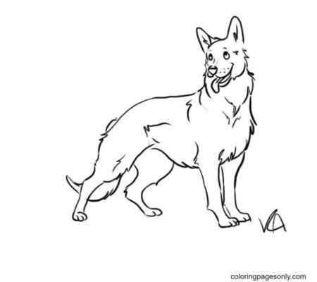 German Shepherd Coloring Pages Printable for Free Download