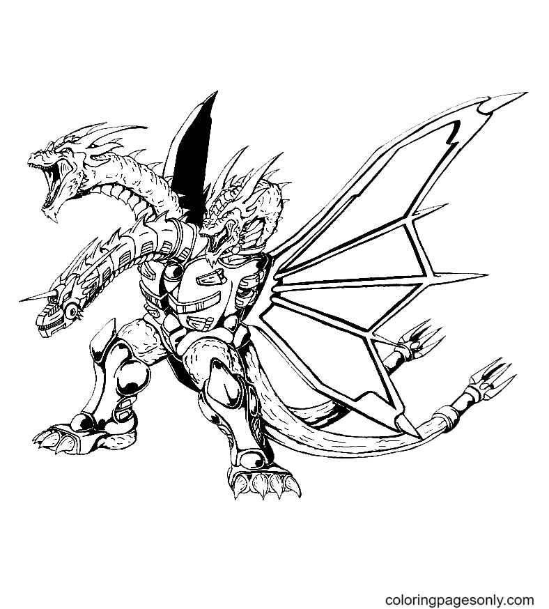King Ghidorah Coloring Pages Printable for Free Download