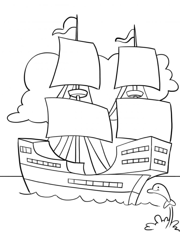 Mayflower Coloring Pages Printable for Free Download