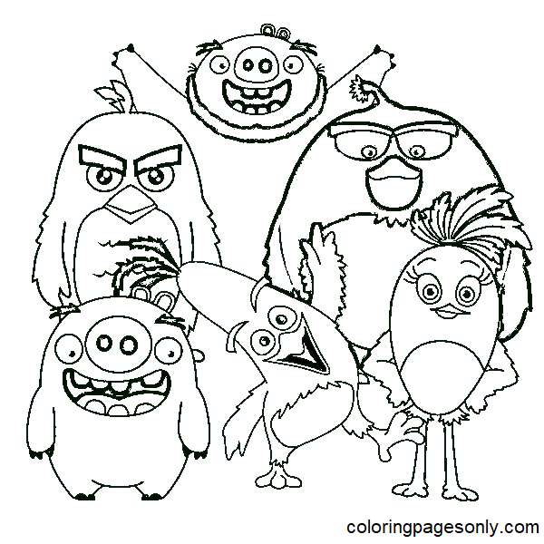 Coloring page Angry Birds Movie bubbles