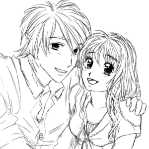cute anime couple coloring pages to print