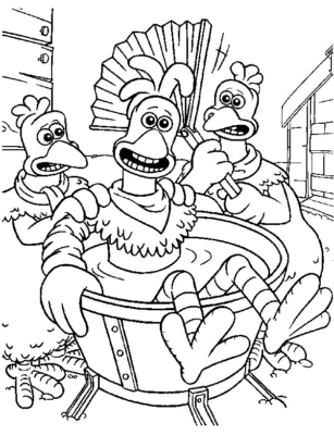 Chicken Run Coloring Pages Printable for Free Download