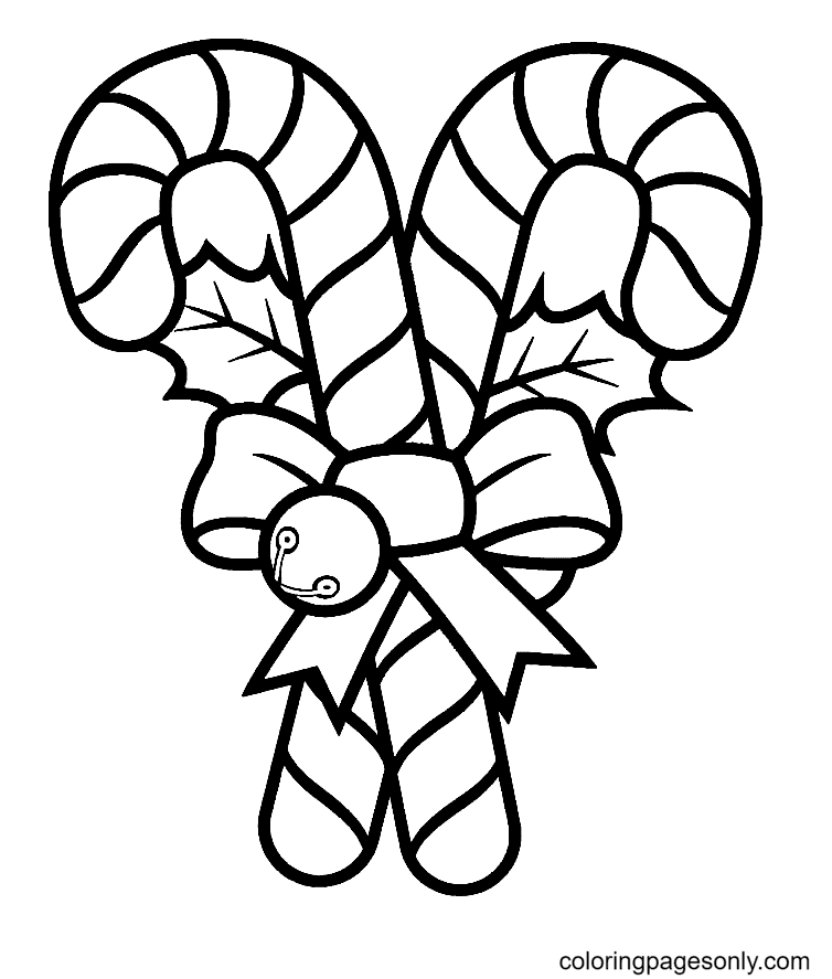 Christmas Candy Cane Coloring Pages Printable for Free Download