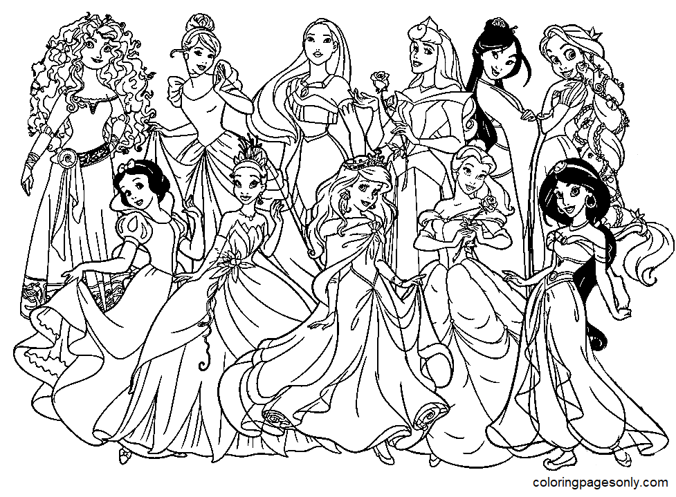 Princess Coloring Pages Printable for Free Download