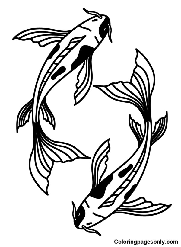 Koi Fish Coloring Pages Printable for Free Download