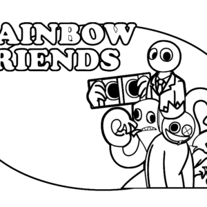 Blue's First Friend Standing Rainbow Friends Roblox Coloring Page