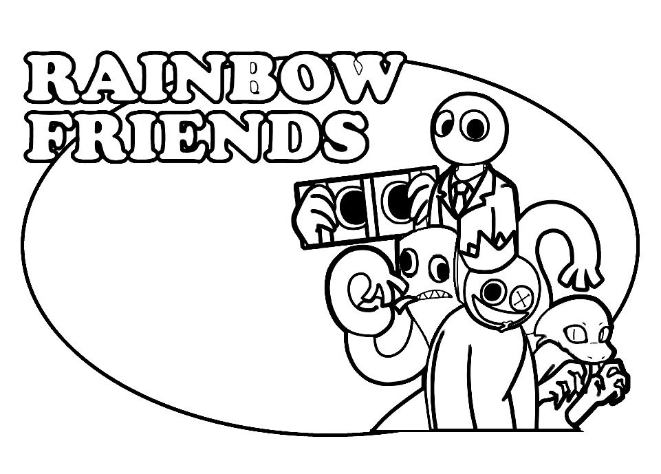 Blue Rainbow Friends Coloring Pages Printable for Free Download