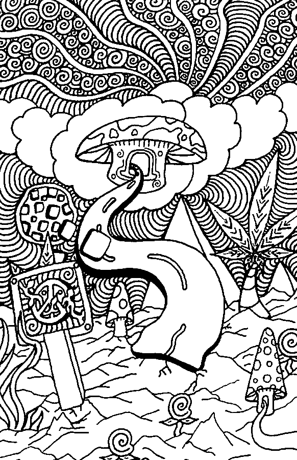 Desenho de Padrão de psicodélico para colorir e Imprimir - Pintar Grátis  Online