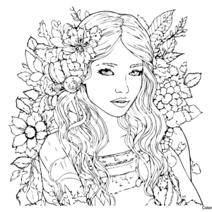 Woman Coloring Pages For Teens - Girl Colouring Pages For Adults