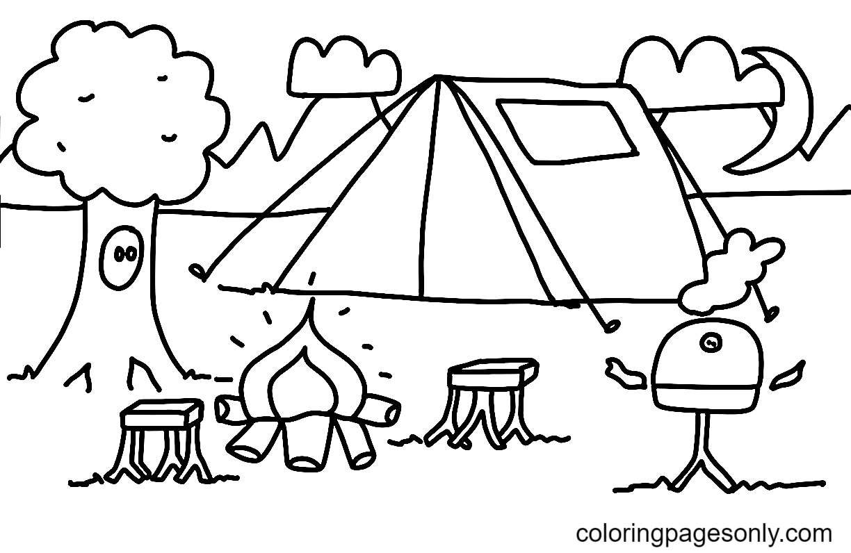 Camping Coloring Pages Printable for Free Download