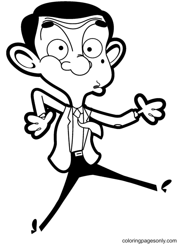 Mr. Bean Coloring Pages Printable for Free Download