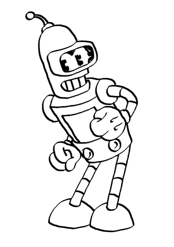 Futurama Bender Coloring Pages Colouring Cartoons Cartoon Print ...