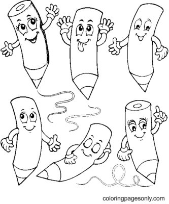 Crayon Coloring Pages Printable for Free Download