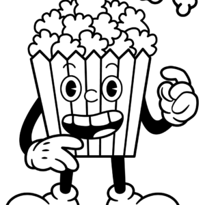 popcorn box coloring page