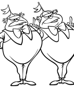 Tweedledum and Tweedledee Coloring Pages Printable for Free Download